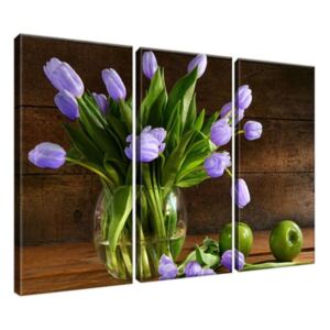 Vászonkép Lila tulipán csokor 90x60cm 2153A_3J