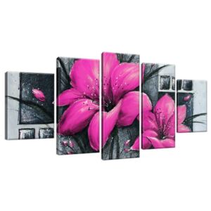 Kézzel festett kép Gyönyörű rózsaszín pipacsok 150x70cm RM2456A_5B