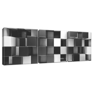 Vászonkép Fekete-fehér 3D kockák 90x30cm 2821A_3A