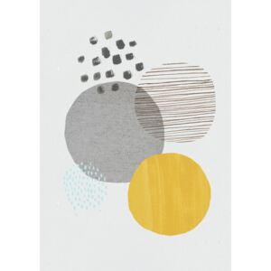Ábra Abstract mustard and grey, Laura Irwin