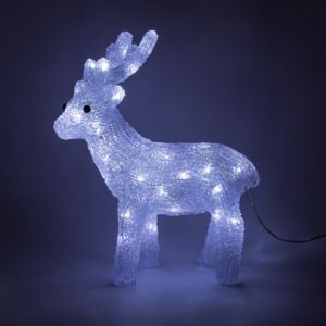 Karácsonyi rénszarvas – jégfehér, 40 LED dióda
