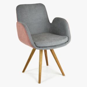 Rózsaszín-szürke karfás szék Malmo