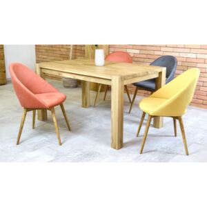 Tömör tölgyfa asztal székekkel négy vagy hat személy részére - A szék színe: Antracit, Az ásztal mérete:: 140 x 90 cm, A székek száma: 4 darab