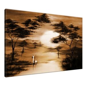 Kézzel festett kép Afrikai naplemente 120x80cm RM1516A_1B