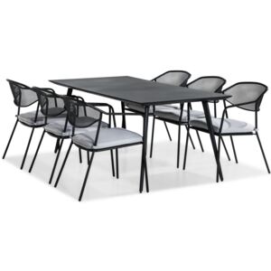 Asztal és szék garnitúra VG5325 Fekete + fehér