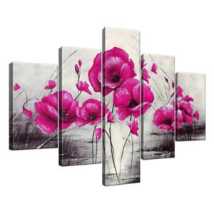 Kézzel festett kép Rózsaszín pipacsok 100x70cm RM2453A_5A