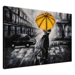 Kézzel festett kép Sárga csók az esőben 100x70cm RM2474A_1Z