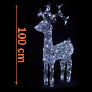LED karácsonyi rénszarvas - 100 cm, hideg fehér