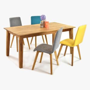 Tömörfa MIREK étkezőasztal és Arosa székek - A székek száma: 4 darab, A szék színe: Antracit, Az ásztal mérete:: 160 x 90 cm