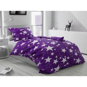 Star lila pamut ágyneműhuzat