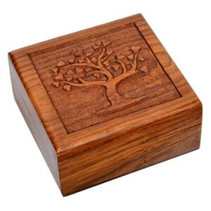 Életfás ékszerdoboz Sheesham fából - 12,5 cm