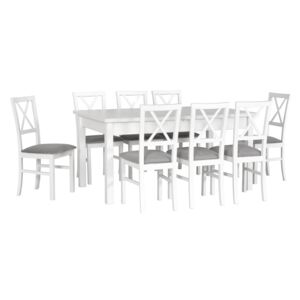 MEBLINE Asztal MODENA 2 + 8 Székek MILANO 4 - Készlet DX26