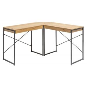 L- alakú íróasztal, 2 fiókkal, tölgyfa - RENNES