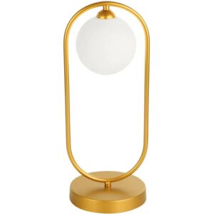 Fancy asztali lámpa, matt arany/fehér üveg