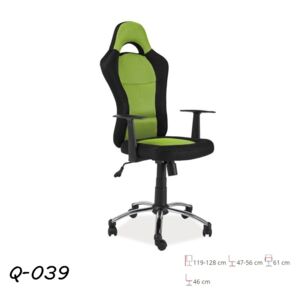 Q-039 Vezetői Forgószék Zöld-Fekete