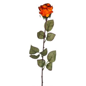 Nagyvirágú rózsa művirág csokor, 72 cm, sötét narancssárga