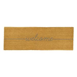 Welcome szürke kókuszrost lábtörlő, 40 x 120 cm - Artsy Doormats