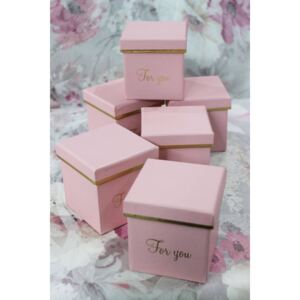 Rózsaszín kocka alakú flowerbox 8cm 6db