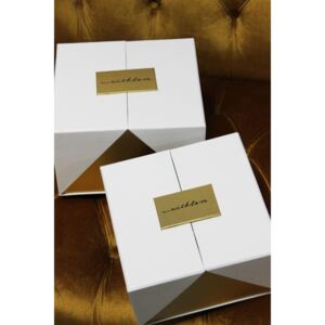 Fehér-arany nyitható Lux flowerboxok 2-szett