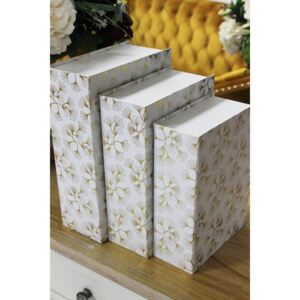 Fehér könyv alakú flowerboxok 3-szett