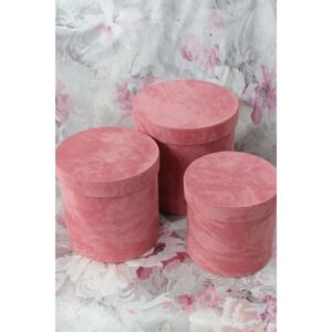 Rózsaszín bársony flowerboxok 3-szett