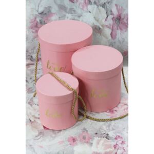 Rózsaszín flowerboxok füzérrel 3-szett
