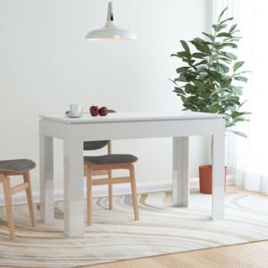 VidaXL magasfényű fehér forgácslap étkezőasztal 120 x 60 x 76 cm