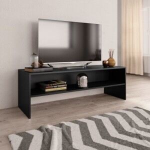 Fekete forgácslap TV-szekrény 120 x 40 x 40 cm