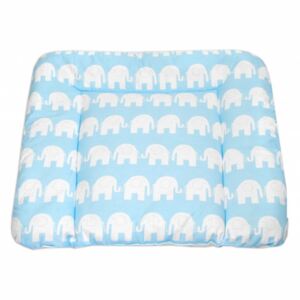 Mamo Tato pelenkázó lap 70x75cm, fehér elefántok kék alapon