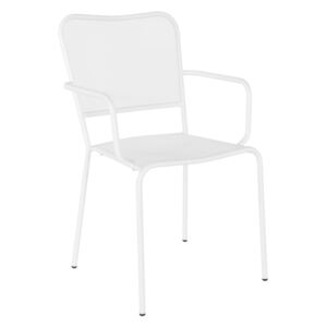 MORGANA fehér acél karfás kerti szék