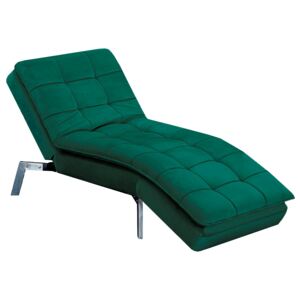 Fotel ágyfunkcióval, smaragd Velvet anyag/króm, REMAN