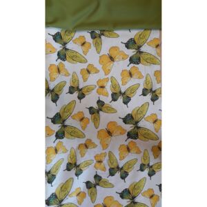 Falvédő kiwi kerettel, zöld-sárga pillangó mintával