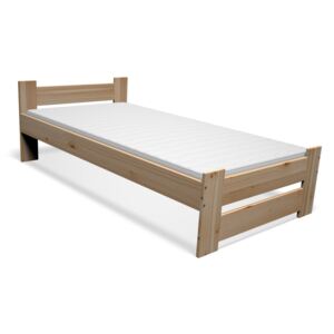 STUDENT tömörfa ágy + COMFORT habmatrac 14 cm + ágyrács 90x200 cm, natúr