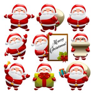 Funny Santa Claus 9 db-os karácsonyi matrica szett - Ambiance