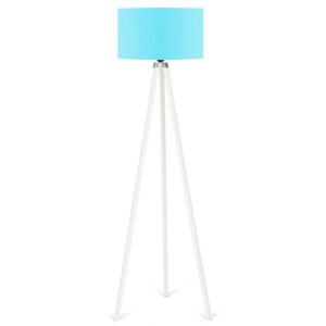 Beyaz fehér állólámpa kék lámpabúrával - Kate Louise