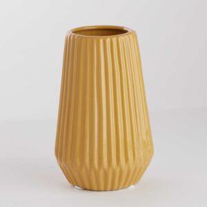 RIFFLE váza, sárga 13,5 cm