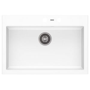 A-POINT 60 gránit mosogató automata dugóemelő, szifonnal, fehér, beépíthető