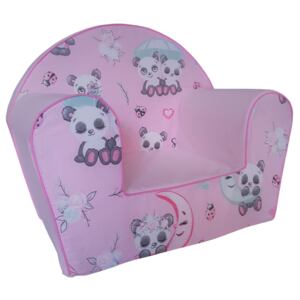 Fimex Gyerek fotel Panda - rózsaszín