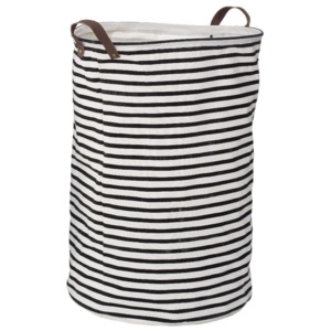 Stripe fekete-fehér csíkos fehér szennyestartó táska, 69 l - Premier Housewares