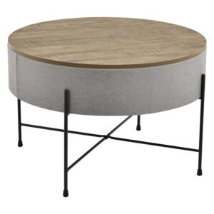 [en.casa]® Dohányzóasztal levehető asztallap, 40 x 60 cm, fa-szín, szürke, fekete