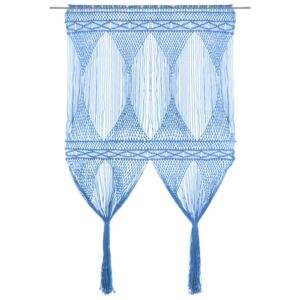 VidaXL kék makramé pamutfüggöny 140 x 240 cm