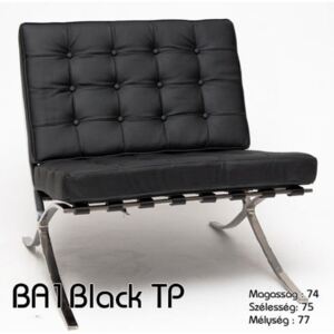 BA1 TP steppelt fekete bőr pihenőszék