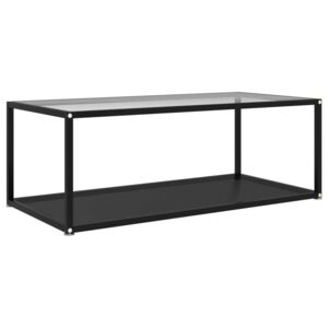 VidaXL fekete és átlátszó edzett üveg dohányzóasztal 100 x 50 x 35 cm