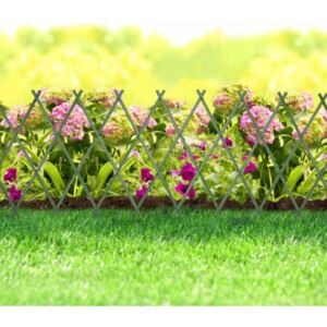 Virágágyás szegély / kerítés (kihúzható, 150 x 50 cm, zöld)