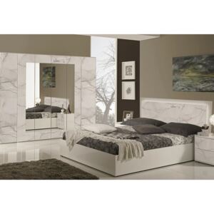 PM Imperia hálószoba - fehér 160x190 cm ággyal, 6-ajtós szekrénnyel