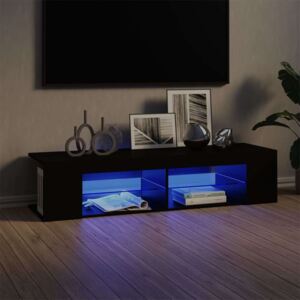 VidaXL fekete TV-szekrény LED-lámpákkal 135 x 39 x 30 cm