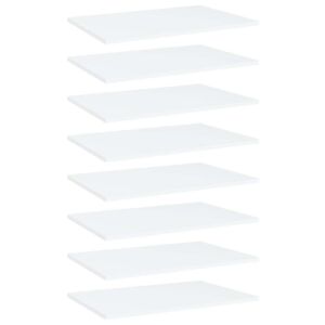 VidaXL 8 db fehér forgácslap könyvespolc 60 x 40 x 1,5 cm