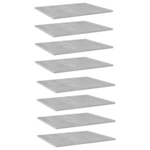 VidaXL 8 db betonszürke forgácslap könyvespolc 60 x 50 x 1,5 cm