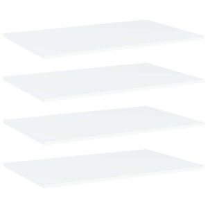VidaXL 4 db fehér forgácslap könyvespolc lap 80 x 50 x 1,5 cm