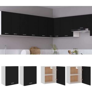 VidaXL 2 db fekete forgácslap függő szekrény 50 x 31 x 60 cm
